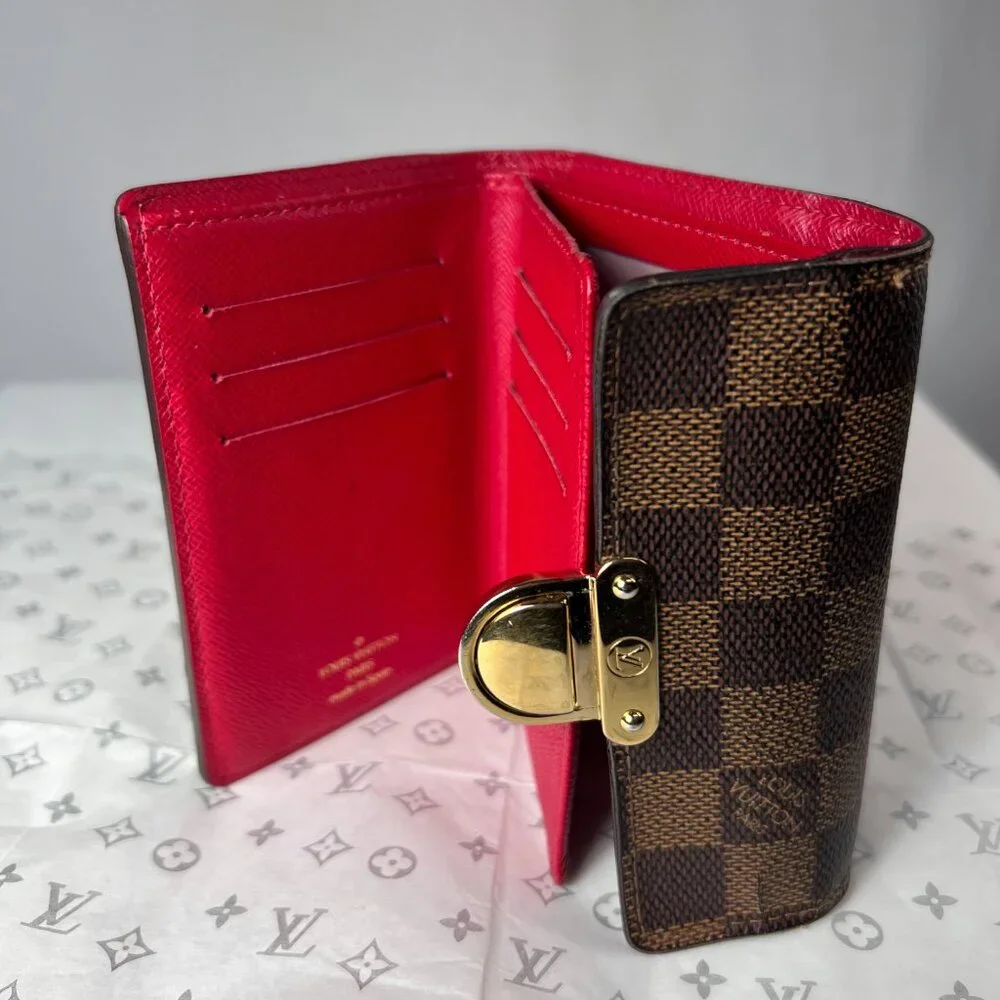 VTG LOUIS VUITTON Portefeuil‎ Koala Ebene Brown Trifold Wallet Brown